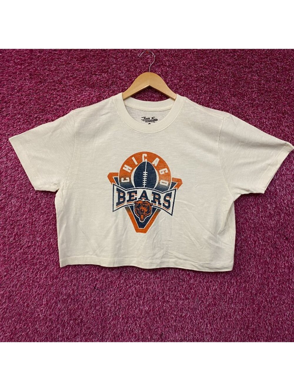 Junk Food Clothing Women's NFL Chicago Bears Mock Neck Crop Tee XL